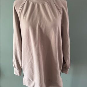 Cream Relaxed Sweatshirt with Full-Length Sleeves